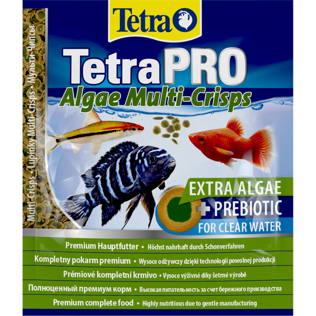 Корм сухий Tetra PRO Algae Multi-Crisps для травоїдних риб чипси з овочами 12 г - Фото 1 Корм сухий Tetra PRO Algae Multi-Crisps для травоїдних риб чипси з овочами 12 г - изображение 1