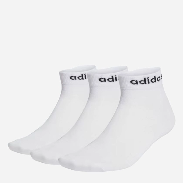 Набір жіночих шкарпеток коротких бавовняних Adidas Think Linear Ankle 3P HT3451 34-36 3 пари Білий (4066746427873) - зображення 1