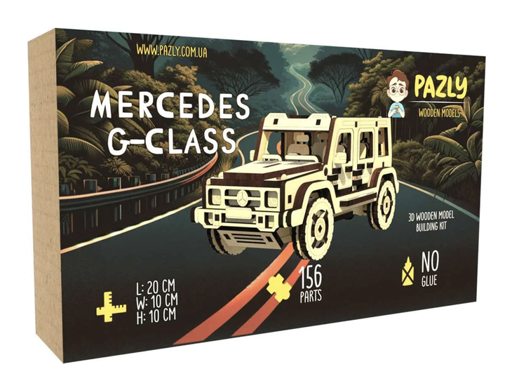 3D Механический Пазл Конструктор Из Дерева Pazly Mercedes G-Class Гелик 156 деталей - Фото 3 3D Механический Пазл Конструктор Из Дерева Pazly Mercedes G-Class Гелик 156 деталей - изображение 3