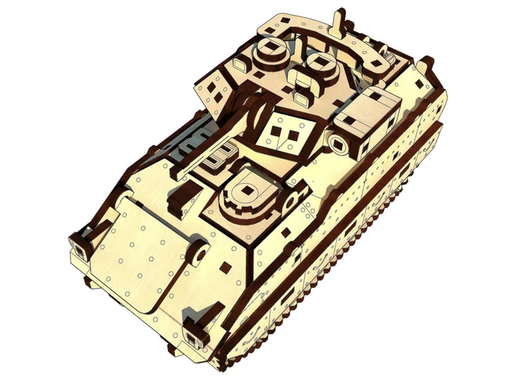3D Пазл Конструктор Механический Из Дерева Pazly Бредли М2 Bradley M2 196 деталей - изображение 5