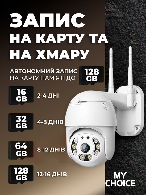 Уличная наружная поворотная Wi-Fi камера видеонаблюдения 4Мп с датчиком движения и блоком питания - изображение 4