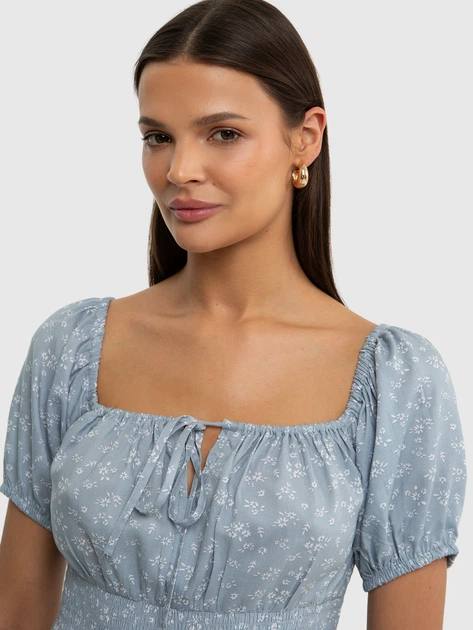 Плаття міді літнє жіноче Big Star Soti L Блакитне (5900714728632) - зображення 6