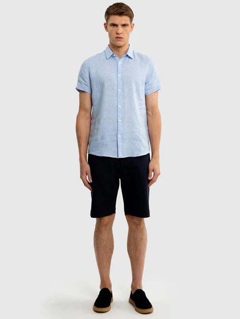 Сорочка літня чоловіча Big Star Linani XL Блакитна (5900714722951) - зображення 4