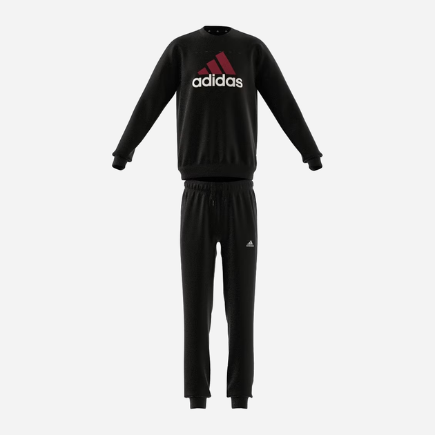 Підлітковий теплий спортивний костюм (світшот + штани) для хлопчика Adidas Junior Fleece Tracksuit IB4095 164 см Чорний (4066762249961) - зображення 1