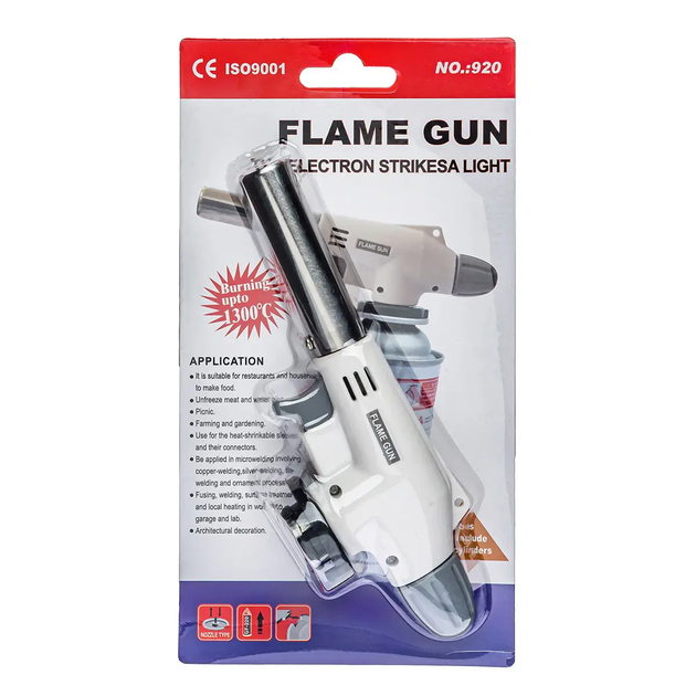 Портативный газовый резак, горелка Flame Gun 920 на цанговый баллон B534RRP68L - изображение 3