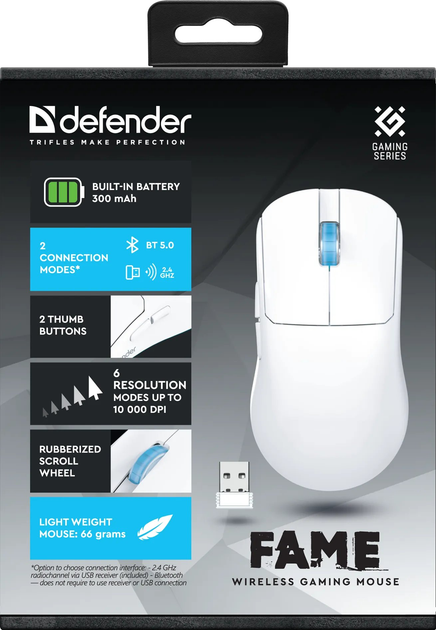 Mysz Defender FAME GM-516 Wireless White (4745090825114) - obraz 7