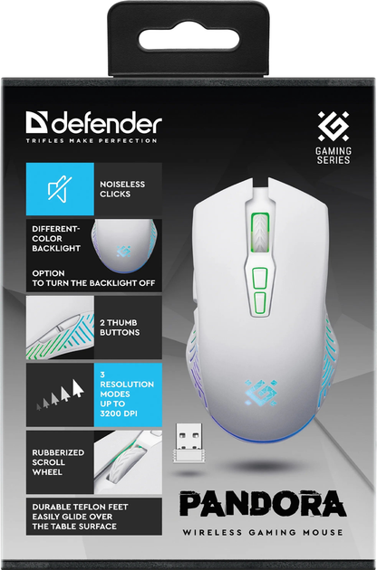 Миша Defender PANDORA GM-502 Wireless White (4745090822717) - зображення 9