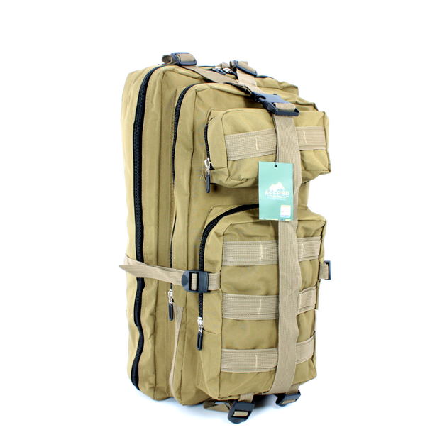 Армійський тактичний рюкзак ST00027 два відділення фронтальні кишені 35л Розмір 60*30*20 см, колір койот - изображение 2