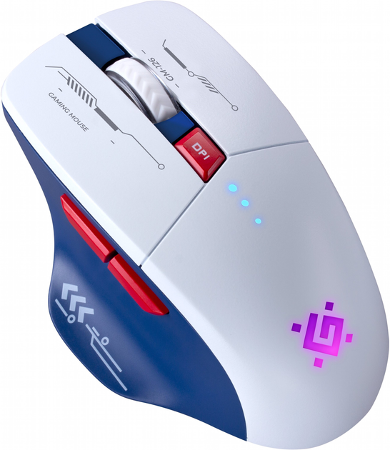 Миша Defender TISA GM-126 Wireless White/Blue (4745090825428) - зображення 3