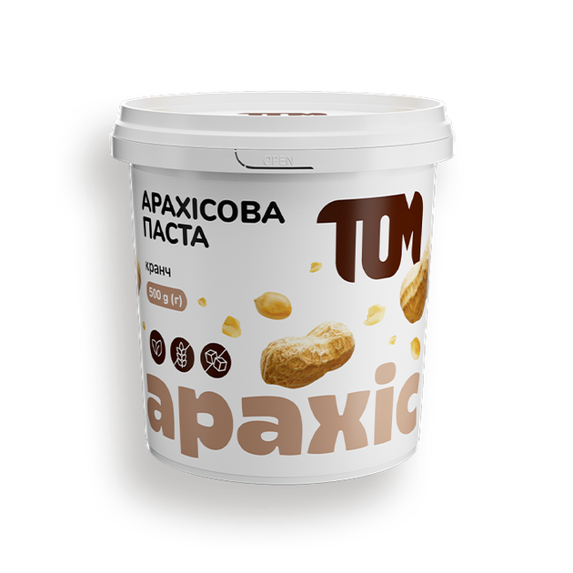 Арахісова паста ТОМ кранч без цукру 500 г – купити в Україні - ROZETKA ...