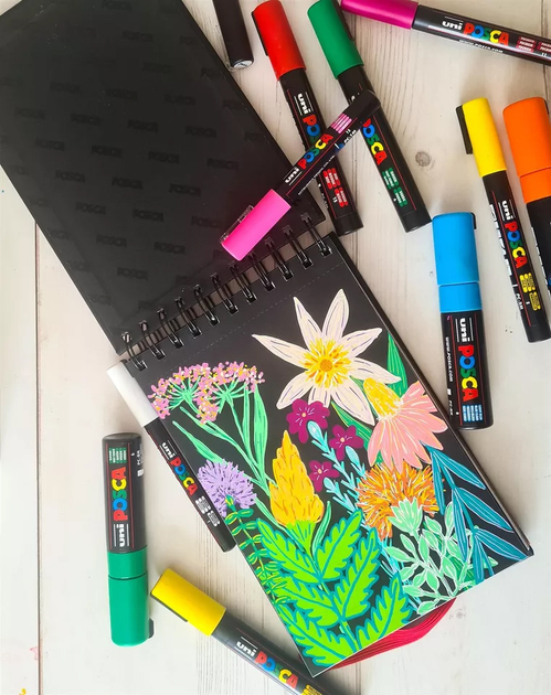 Szkicownik Uni Posca A5 BlackBook 48 arkuszy (3296280047492) - obraz 3