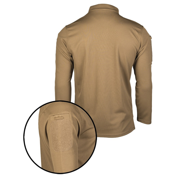 Футболка Поло тактична з довгим рукавом Sturm Mil-Tec Tactical Long Sleeve Polo Shirt Quick Dry DARK COYOTE 3XL (10962019) - зображення 2