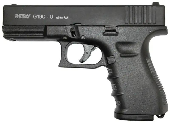 Пістолет стартовий Retay G 19C 14-зарядний кал. 9мм. Колір - black.+15 патронів - зображення 2