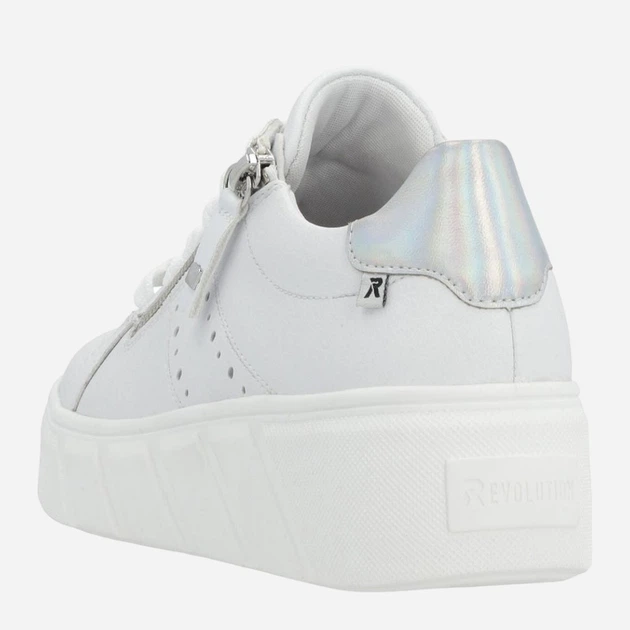Sneakersy damskie skórzane RIEKER revw0505-80 40 Białe (4061811778072) - obraz 3