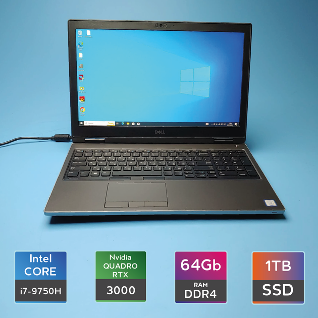 Ноутбук Dell Precision 7540 (i7-9750H/RAM 64GB DDR4/SSD 1TB/Quadro