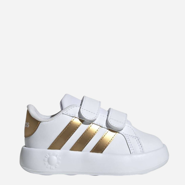 Tenisówki dziecięce dla dziewczynki adidas Grand Court 2.0 Cf I IG6586 25.5 Biały/Złoty (4067886394971) - obraz 1