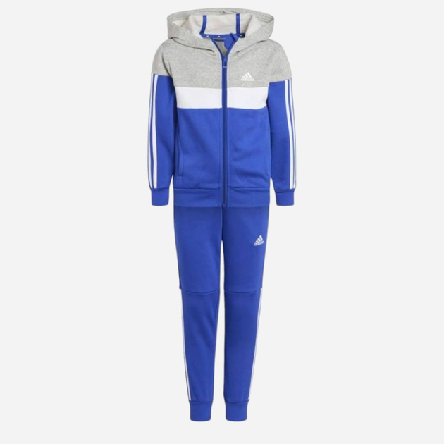 Дитячий теплий спортивний костюм (толстовка + штани) для хлопчика Adidas LK 3S TIB FL TS IJ5373 116 см Синій/Сірий (4066762623860) - зображення 1
