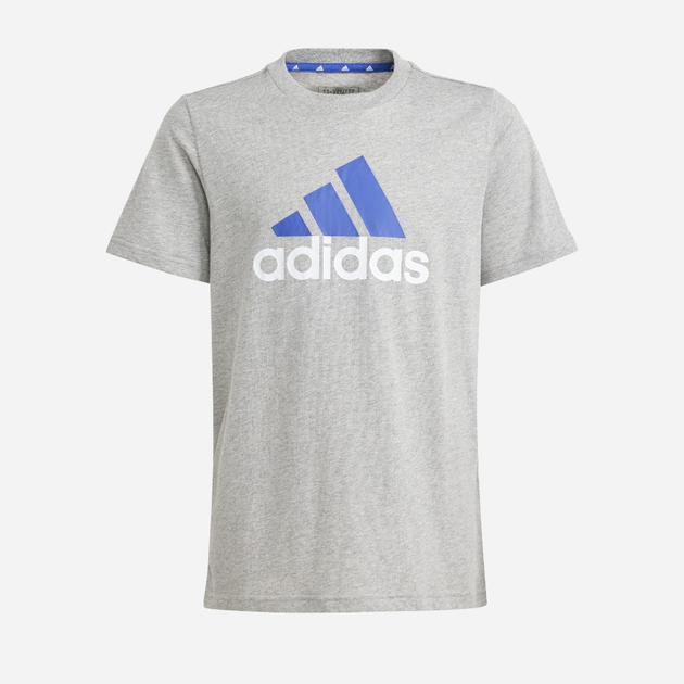 Підліткова футболка для хлопчика Adidas U BL 2 TEE IJ6285 140 см Сіра (4066762203499) - зображення 1