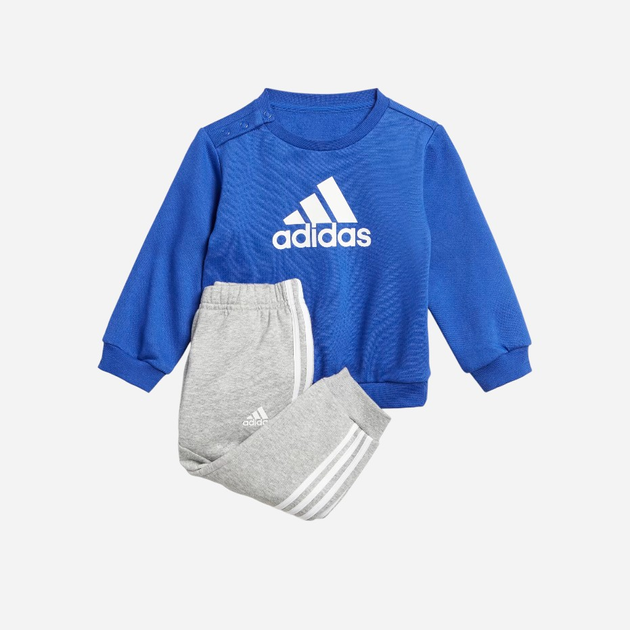 Дитячий спортивний костюм (світшот + штани) для хлопчика Adidas I Bos Logo Jog IJ8857 104 Синій/Сірий (4066761991458) - зображення 1