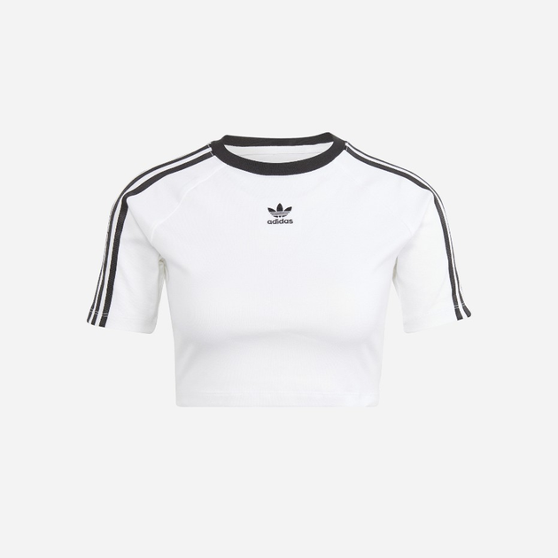 Koszulka bawełniana sportowa krótka damska Adidas 3Stripes Baby IP0662 M Biała (4066757229237) - obraz 1