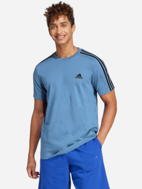 Koszulka bawełniana długa męska Adidas M 3S SJ T IS1338 2XL Niebieska (4066766961449) - obraz 2