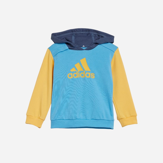 Dres sportowy (bluza z kapturem + spodnie) dla chłopca Adidas I CB FT JOG IS2678 68 cm Niebieski/Żółty/Błękitny (4067887147132) - obraz 2