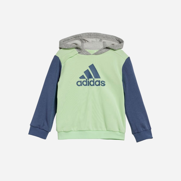 Дитячий спортивний костюм (худі + штани) для хлопчика adidas I CB FT JOG IS2679 74 см Сірий/Салатовий/Темно-синій (4067887154680) - зображення 2