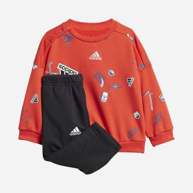 Дитячий спортивний костюм (світшот + штани) для хлопчика Adidas I Bluv Jogger IS3766 86 см Червоний/Чорний (4067887772945) - зображення 1