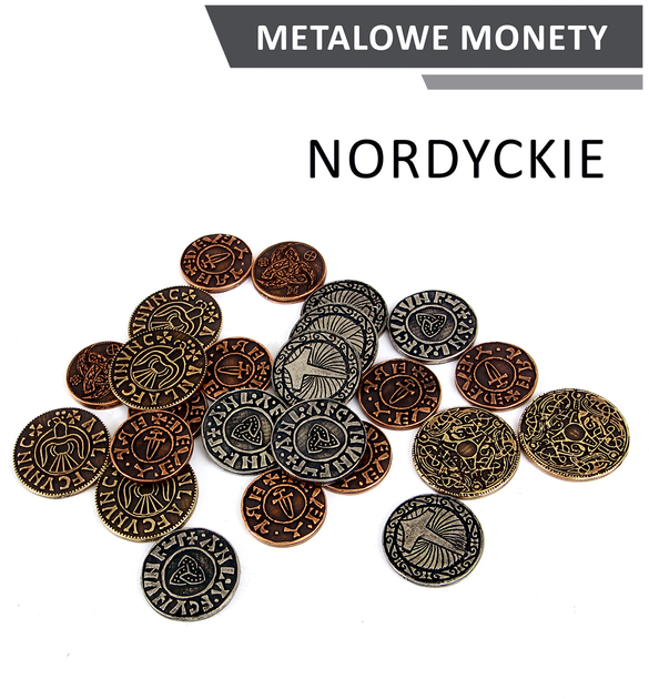 Zestaw metalowych monet Drawlab Entertainment Nordyckie 24 szt (5902650610705) - obraz 1