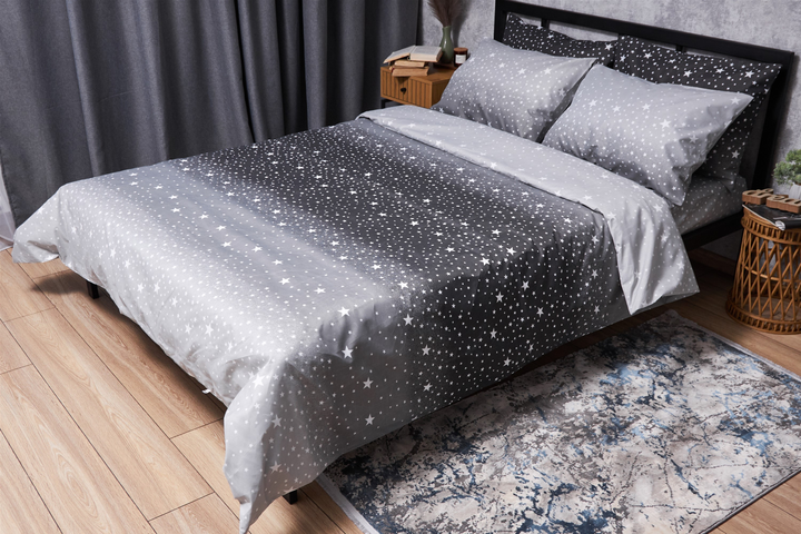 Акція на Комплект постільної білизни Moon&Star Полуторний Євро 160x220 см наволочки 2х50х70 см Starry Night Мікросатин (MS-820005131) від Rozetka