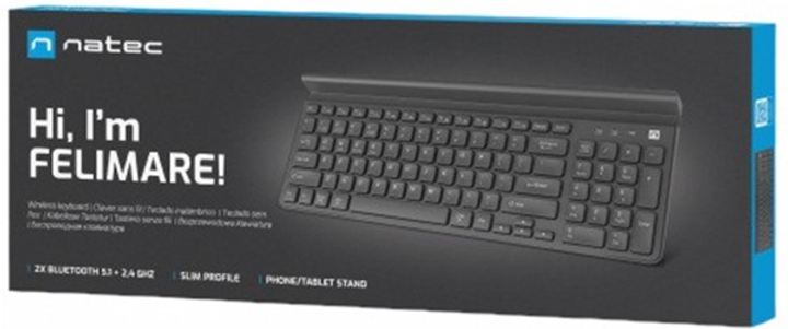 Клавіатура бездротова Natec Felimare NKL-1973 Wireless/Bluetooth Black (NKL-1973) - зображення 5