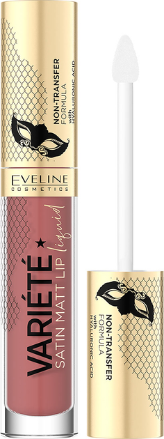 Акція на Рідка матова помада з гіалуроновою кислотою Eveline Variete Satin Matt Lip Liquid №04 4.5 мл від Rozetka