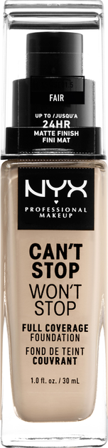 Тональна основа для обличчя NYX Professional Makeup Can't Stop Won't Stop 24-Hour Foundation 1.5 Fair 30 мл (800897181246) - зображення 1