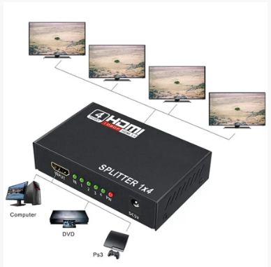 HDMI разветвитель на 4 порта HDMI SPLITTER 1 in 4 / Черный - изображение 3