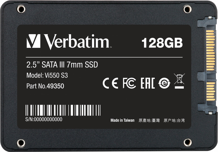 SSD dysk Verbatim VI550 S3 128GB 2.5" SATA III Black - obraz 2