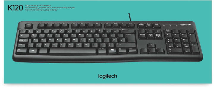 Klawiatura przewodowa Logitech K120 USB Czarna (920-002509) - obraz 2