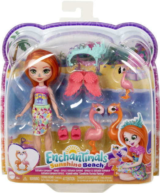 Zestaw lalek Enchantimals Rodzina flamingów Florinda Flamingo + zwierzątka (0194735188246) - obraz 4