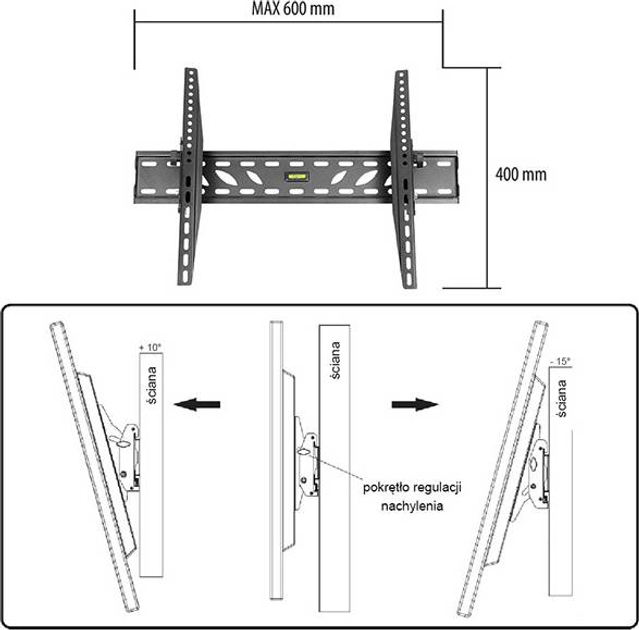Кронштейн для телевізора TRACER Wall 660 (32"-60")(5907512845257) - зображення 3