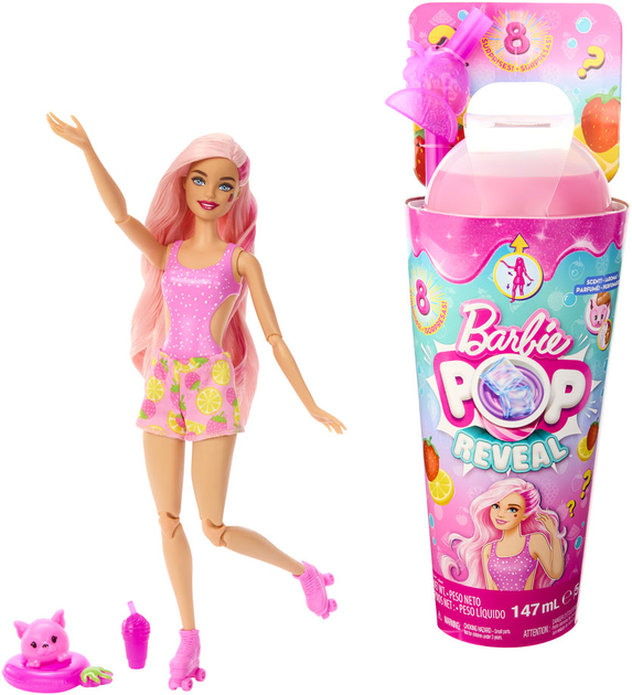 Лялька Barbie Pop Reveal Fruit Series Strawberry Lemonade Doll (HNW41) - зображення 1