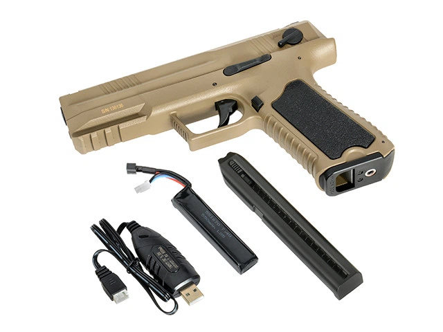 Пістолет Cyma Glock 18 custom AEP CM.127S Mosfet Edition - TAN [CYMA] (для страйкболу) - зображення 5