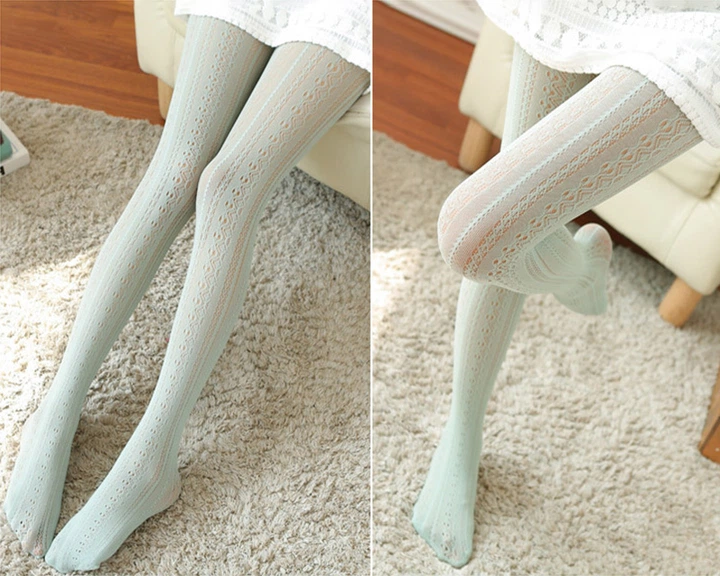 Колготки ажурные мятные One Size - изображение 2