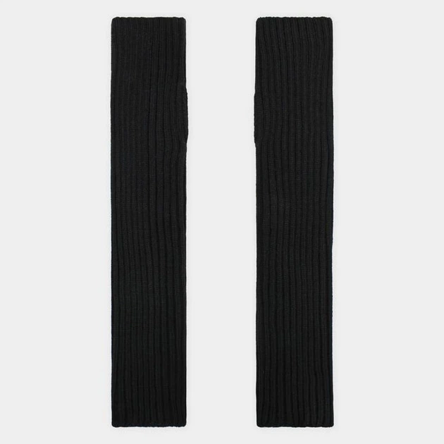 Митенки рубчик однотонные 30см черные 61010 One Size - изображение 3