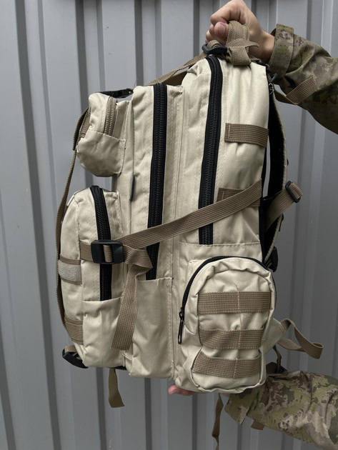 Тактичний водонепроникний штурмовий рюкзак для кемпінгу Бежевий (Intr-1886863163-2) - зображення 2
