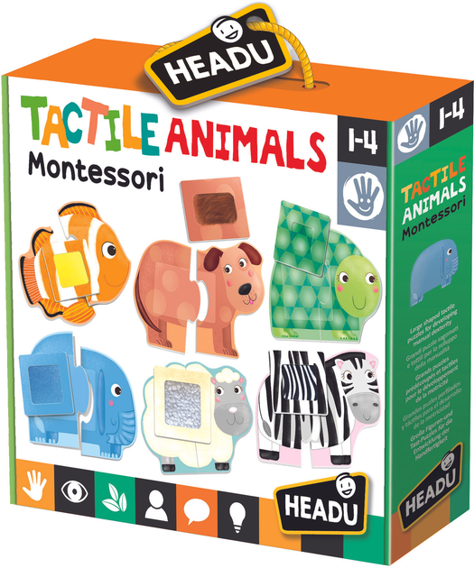 Dotykowa gra logiczna Headu Montessori Animals (HDUIT20188) - obraz 1
