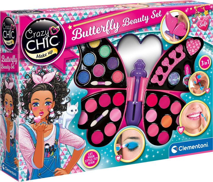 Zestaw kosmetyków do makijażu dla dzieci Clementoni Crazy Chic Butterfly (CLM15994) - obraz 2