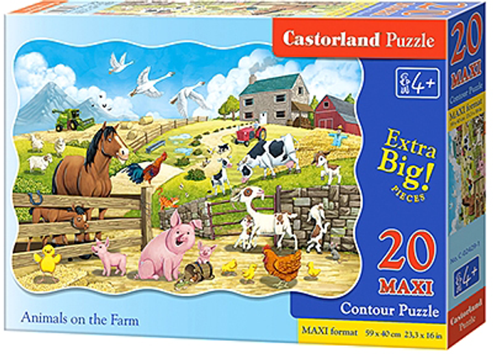 Puzzle Castorland Zwierzęta na farmie 20 maxi elementów (CSLC-02429-1) - obraz 1