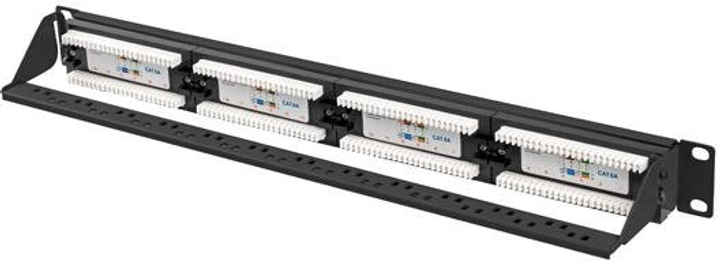 Патч-панель Lanberg 24 port 1U kat. 6A Black (PPUA-1024-B) - зображення 5