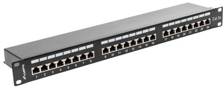 Patch panel Lanberg 24 port 1U kat.5e ekranowany Black (PPS5-1024-B) - obraz 4