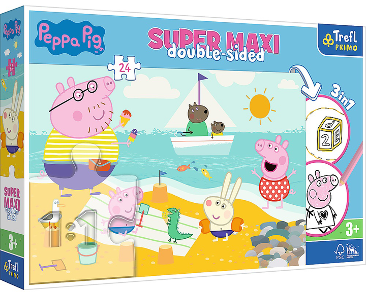 Пазл двосторонній Trefl Super Maxi Щасливий день Свинки Пеппи 24 елементи (5900511410105) - зображення 2