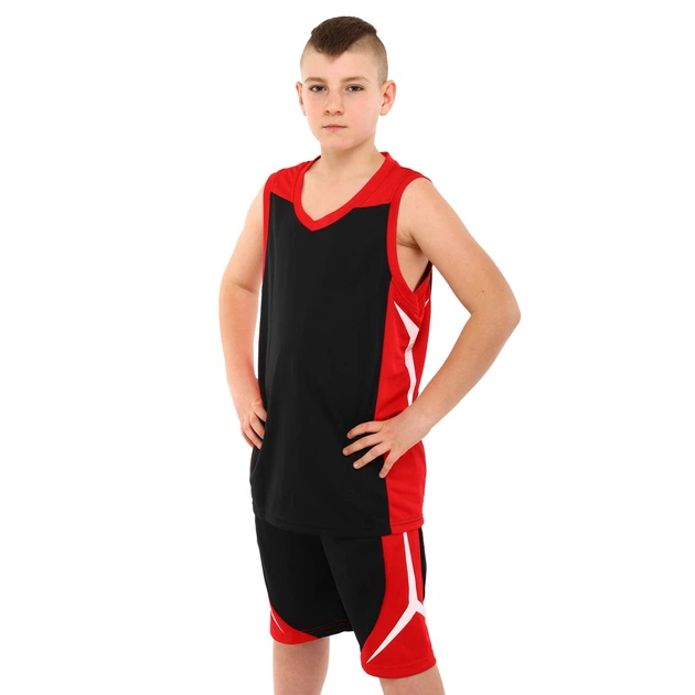 Форма баскетбольна дитяча Zelart L046 розмір XS зріст 130-140 см Black-Red - Фото 2 Форма баскетбольна дитяча Zelart L046 розмір XS зріст 130-140 см Black-Red - зображення 2
